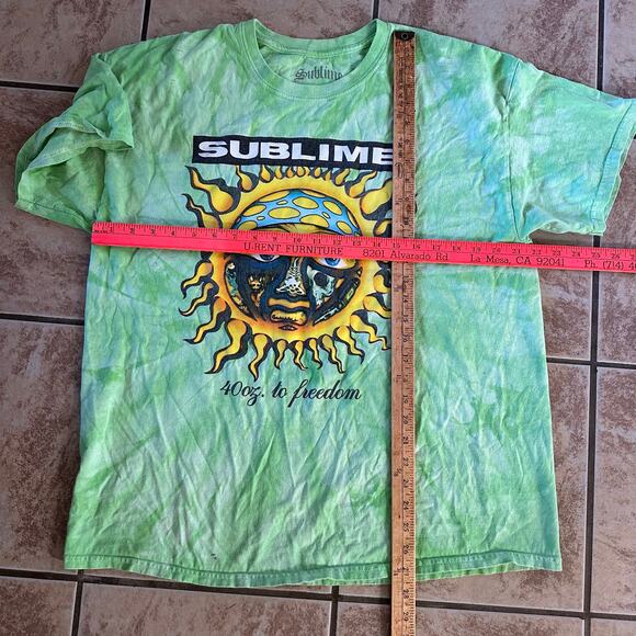 Sublime 40oz To Freedom Green Short Sleeve Unisex T-Shirt Size XLarge - Picture 8 of 10